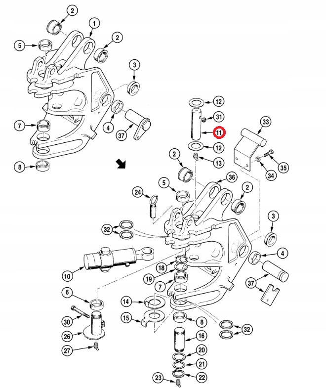 SWORZEN OBROTU TULEJE KONIK CASE 580 SLE ZESTAW Machine type Excavator Backhoe loader Loader
