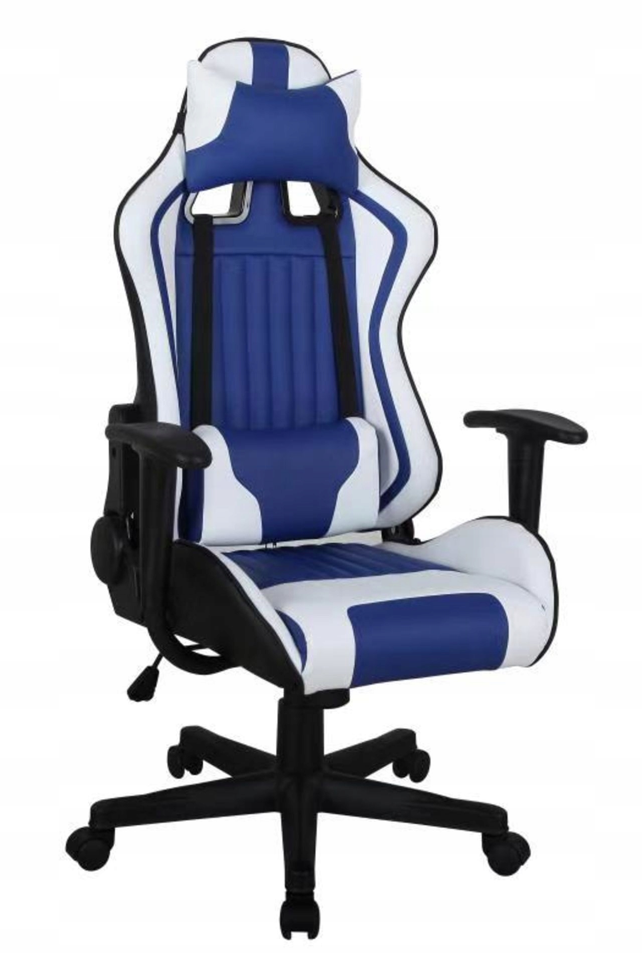 Otočná kancelárska stolička, modrý ecoskóra FX