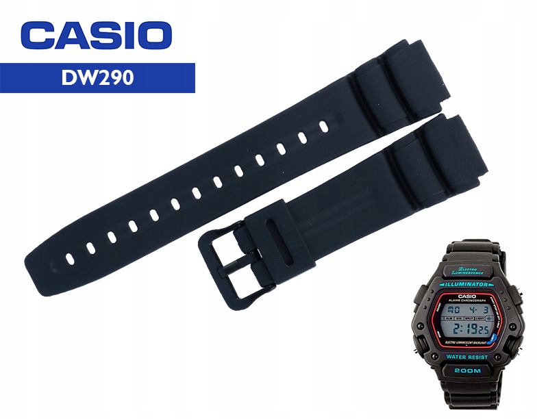 Pasek do zegarka Casio DW-290 AD-300 AW-61 czarny