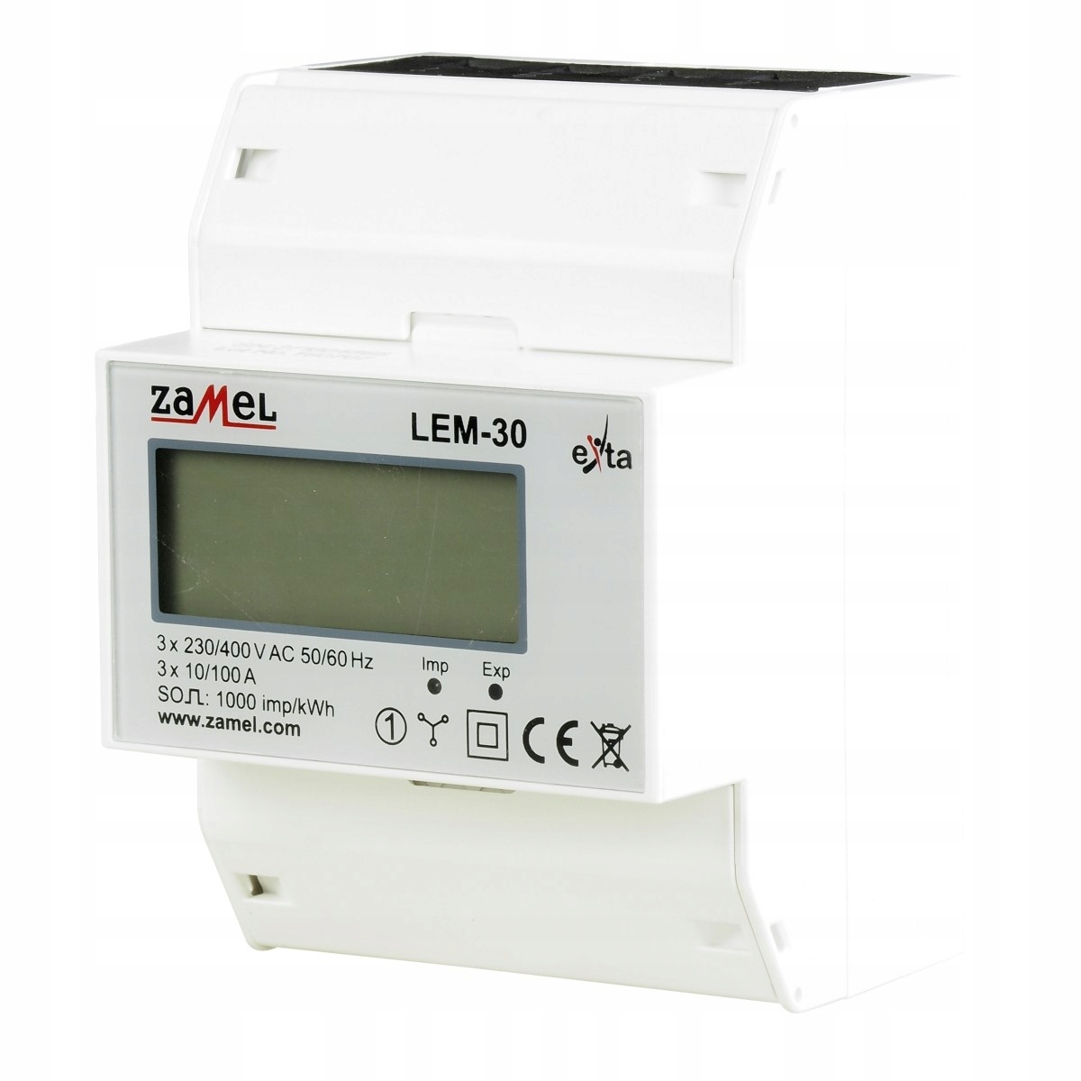 Licznik energii elektrycznej 3x230V 100A Zamel LEM-30 3-fazowy