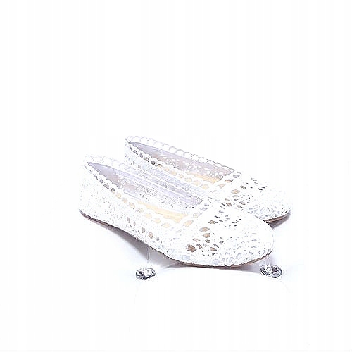 

Balerinki Białe Ażurowe Baletki Koronkowe L809