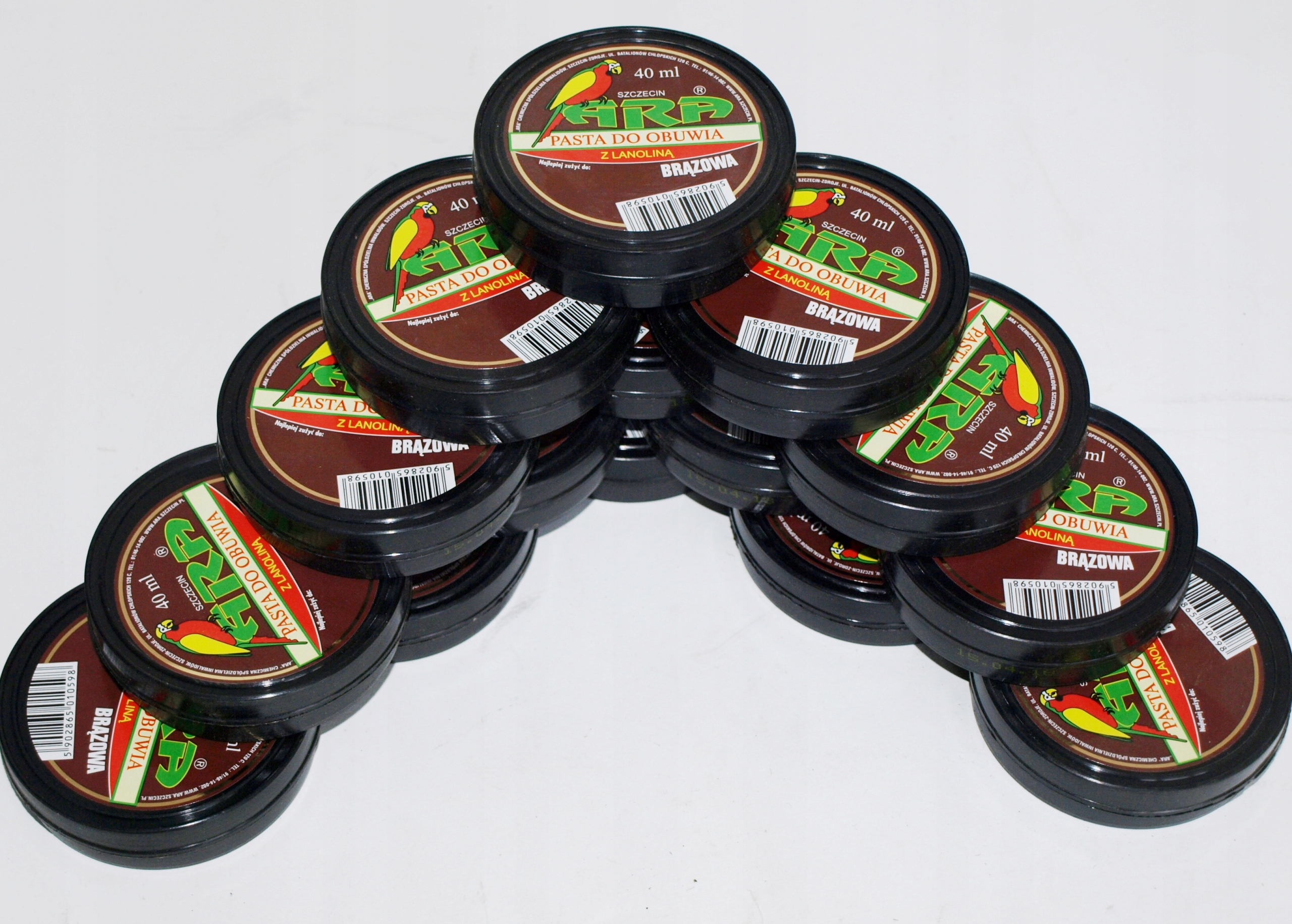 POLSKA PASTA DO BUTÓW Z LANOLINĄ - BRĄZOWA - BDB Marka Ara