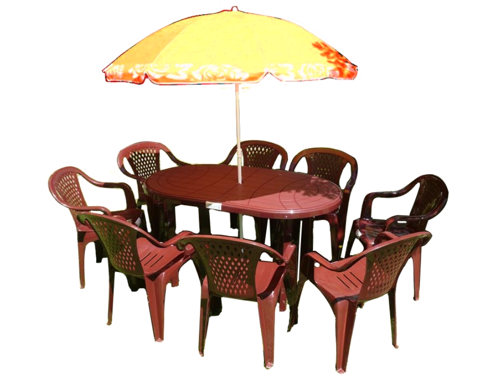 

Mocny! Zestaw Bordo Plastik 8+1 Duży Stół +parasol