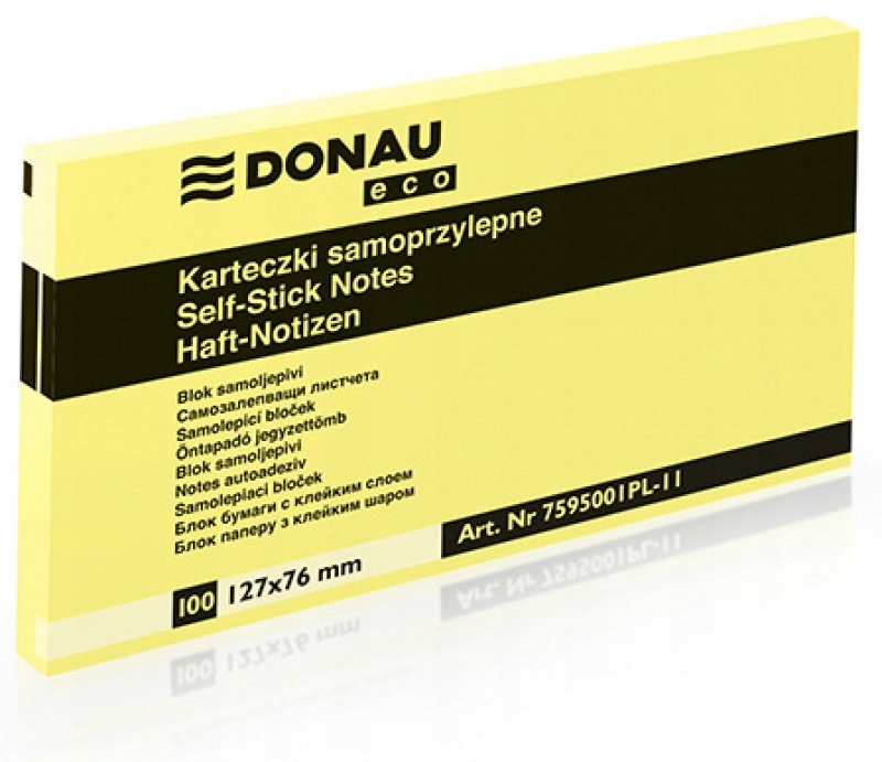 

Bloczek Samoprzylepny Żółty 76x127 100 Karteczek