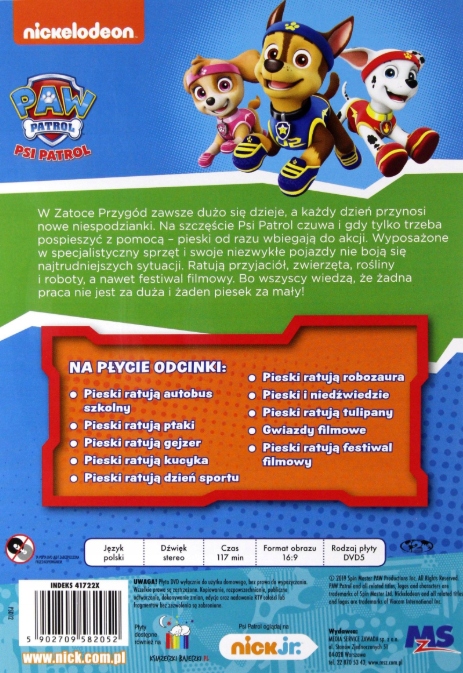 PSI PATROL - PIESKI RATUJĄ DZIEŃ SPORTU DVD PL 24h Gatunek dla dzieci