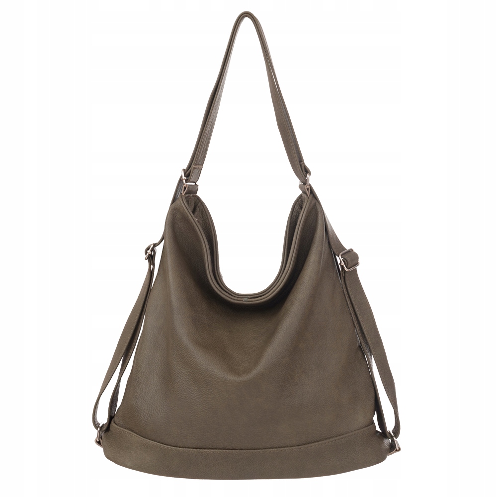 

zielona Skórzana Torba Skóra Torebka plecak khaki