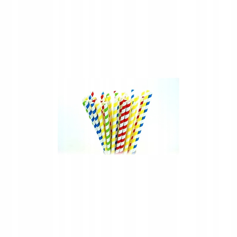 Słomki papierowe 6x205 kolorowe (100szt) EKO BIO