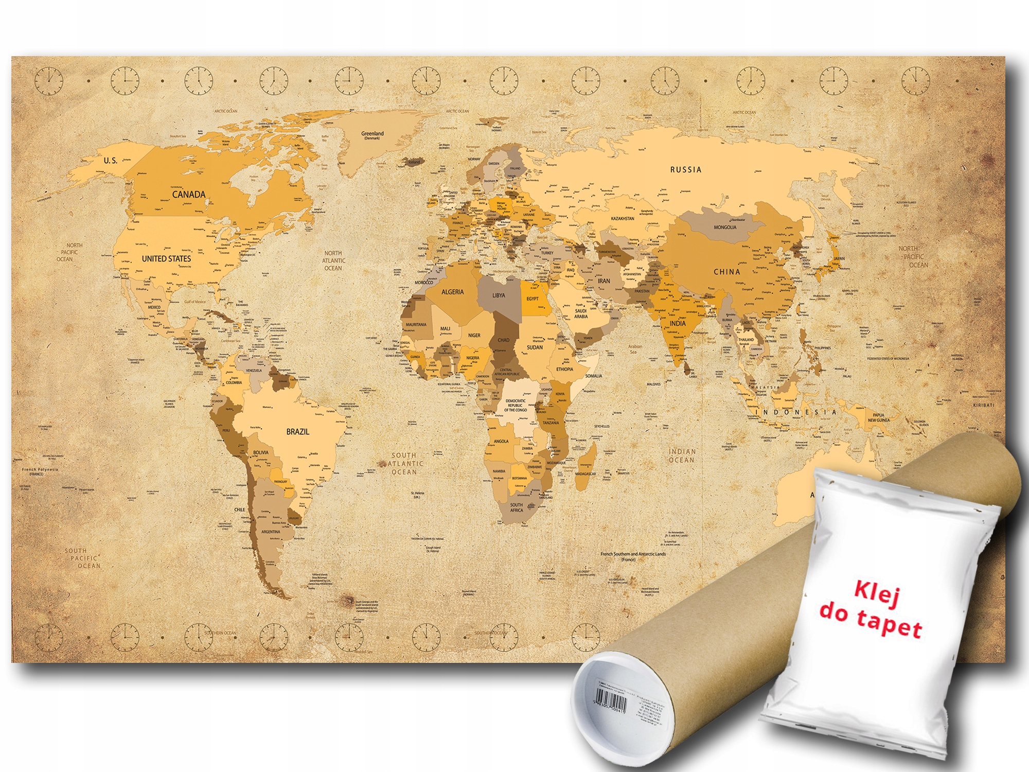 Vinylová Fototapeta Mapa Časového Pásma 208x146