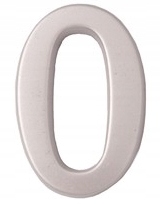 Cyfra mosiężna samoprzylepna SATYNA 5cm, numer 0