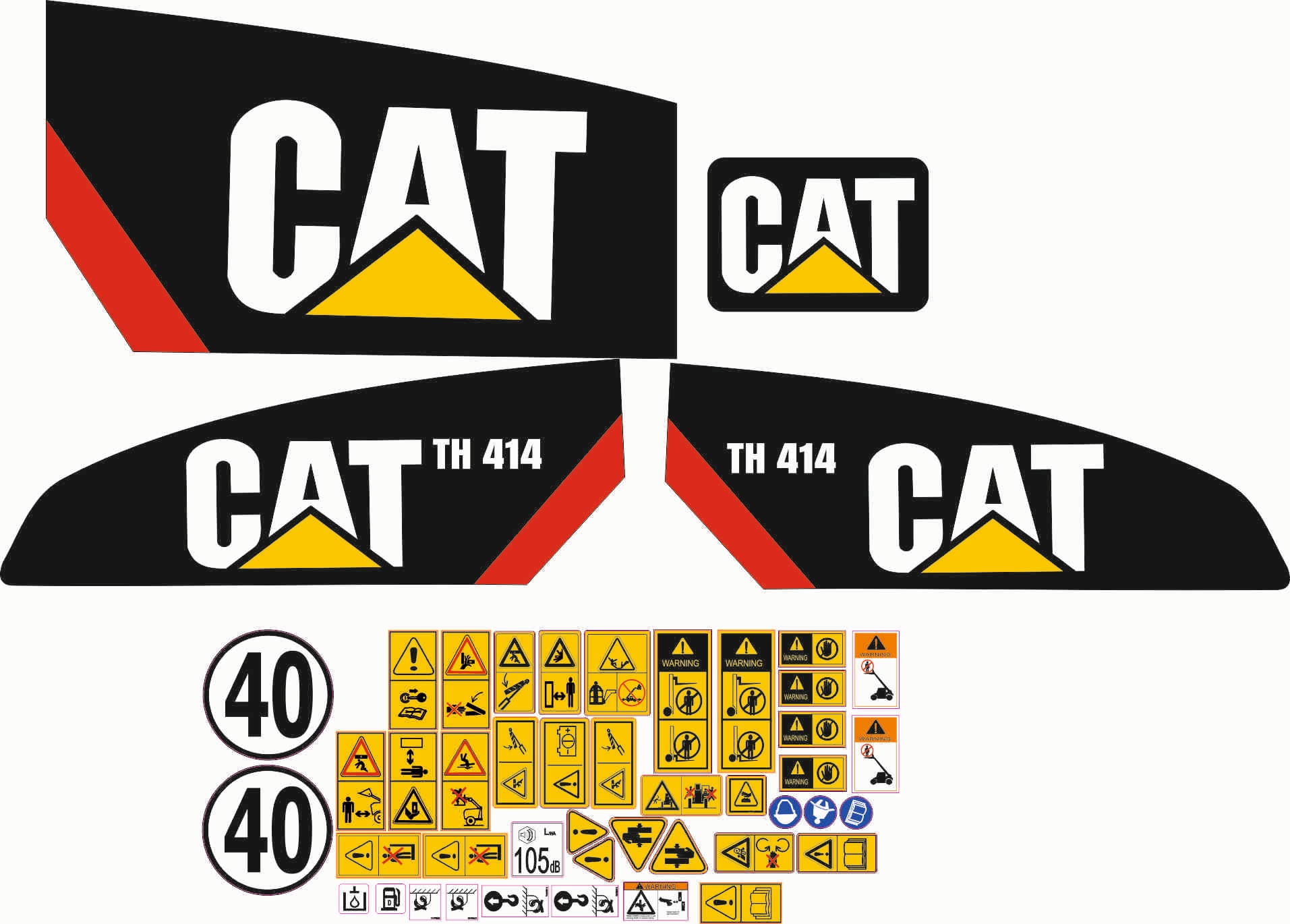CAT TH 414 naklejka naklejki oklejenie
