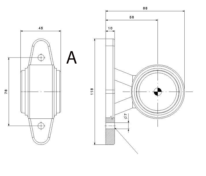 LAMPA LAMPKA OBRYSOWA DIODOWA LED ROGOWA 12/24V A Kolor biały czerwony