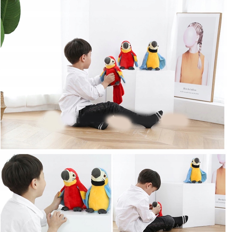PAPUGA GADAJĄCA POWTARZA TAŃCZY MÓWI MÓWIĄCA Miś GADAJĄCA MASKOTKA4 Rodzaj pluszaki interaktywne