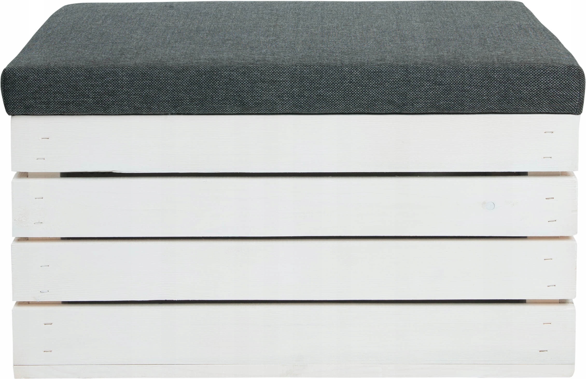 Pufa kufer skrzynka drewniana na zabawki Siedzisko 60x40x35cm Biała Marka Eskrzynka