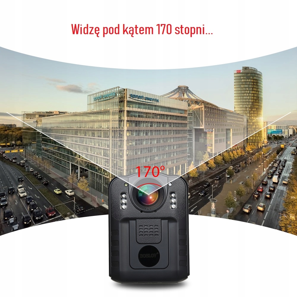 PROFESJONALNA Kamera nasobna MONITORING osobisty Rozdzielczość 2 Mpx