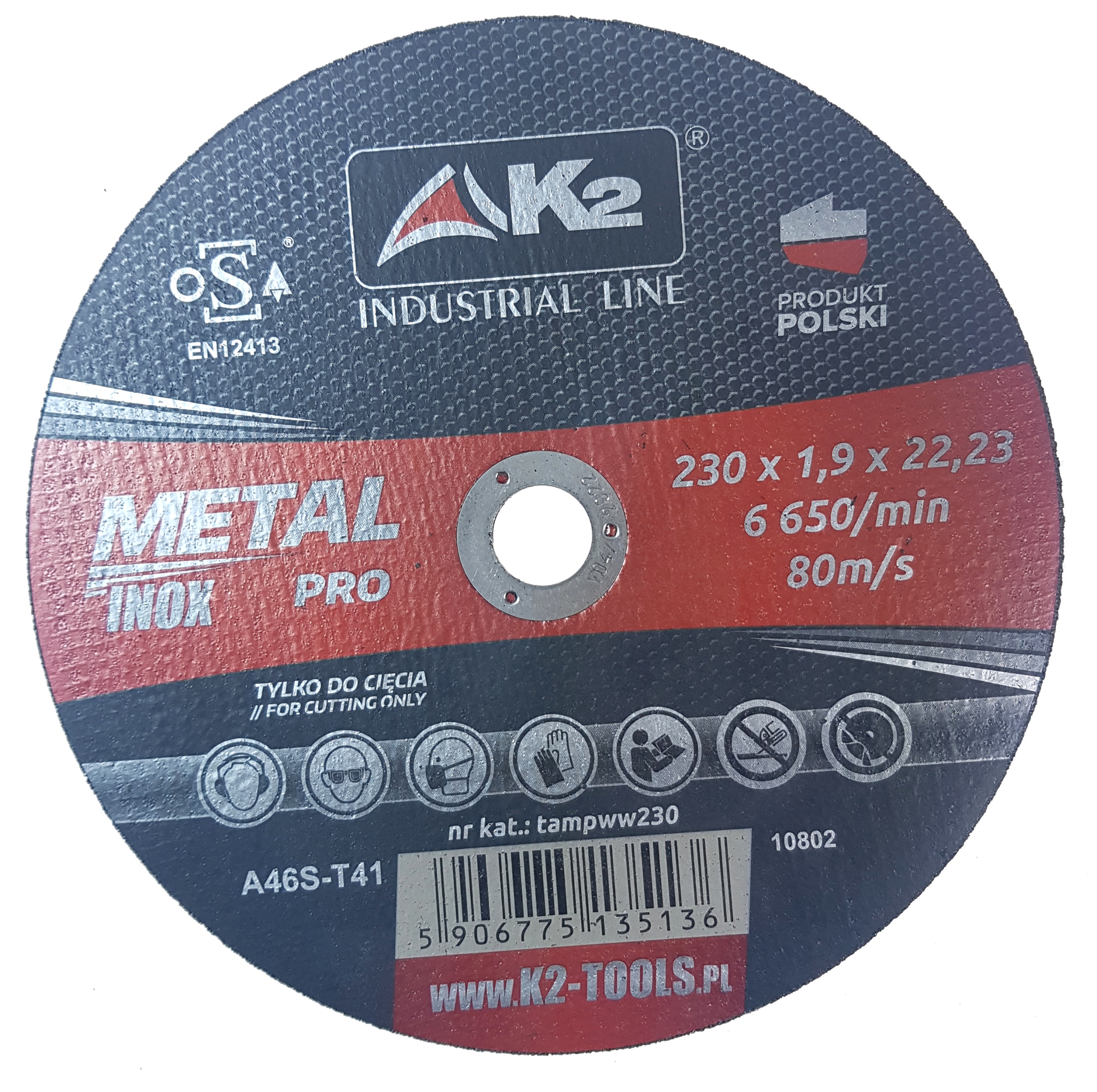

Tarcza tarcze do cięcia metalu K2 230 x 1,9 x22,23