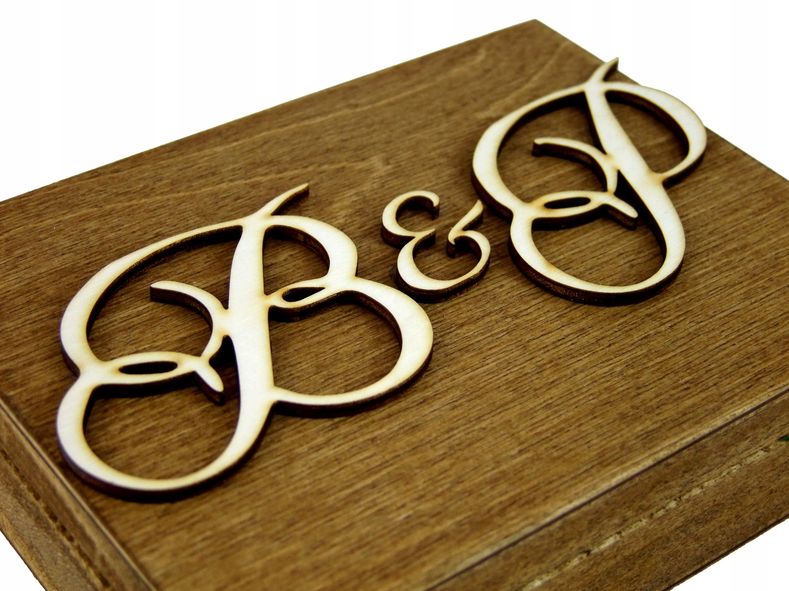 Szkatułka Na Obrączki Inicjały Pary Młodej Grawer Płeć uniseks