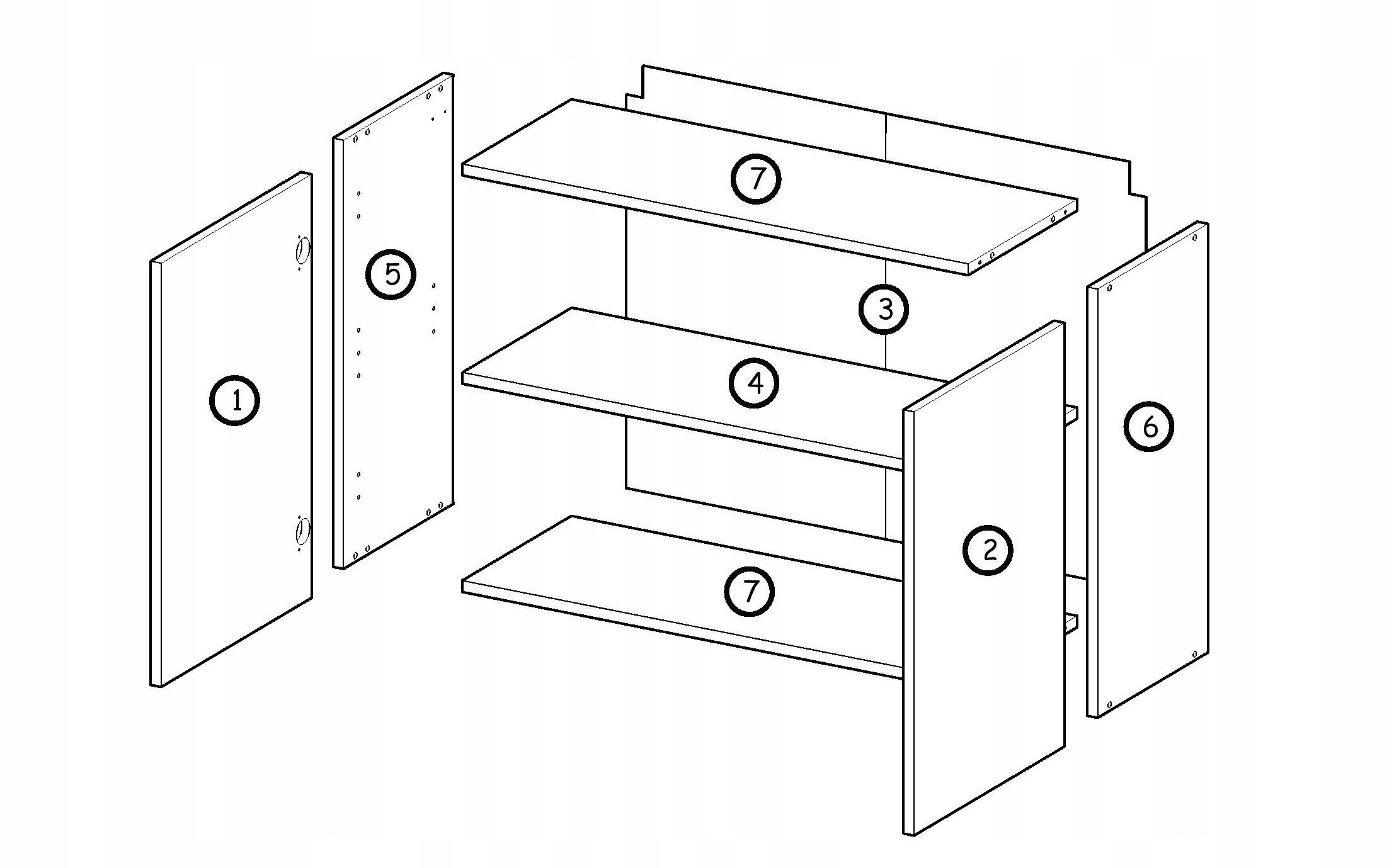 WISZĄCA SZAFKA ŁAZIENKOWA 60 CM BIAŁA BIAŁY POŁYSK Kod producenta 60PDD3