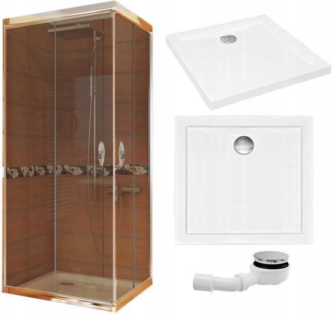 KABINA PRYSZNICOWA 80x80 GRAFIT BRODZIK SLIM