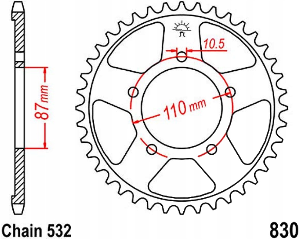 Zadní ozubené kolo Jt R830 45-46Z Suzuki Gsx-r 1100