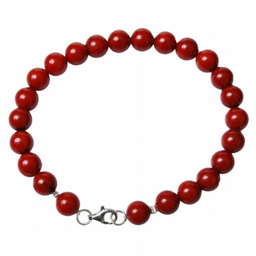 

Ognista Srebrna Bransoletka Z Korala