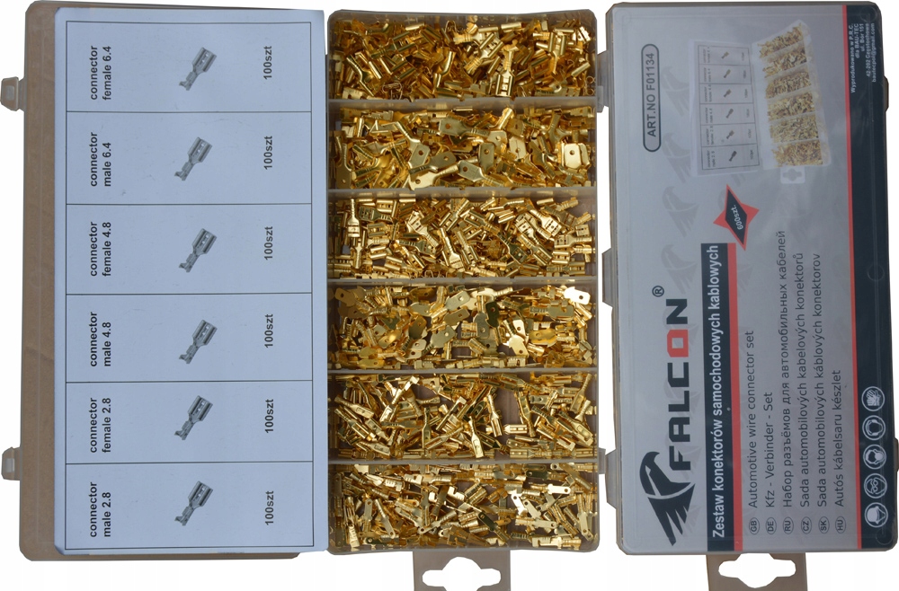 Zestaw konektorow samochodowych kablowych 600 szt