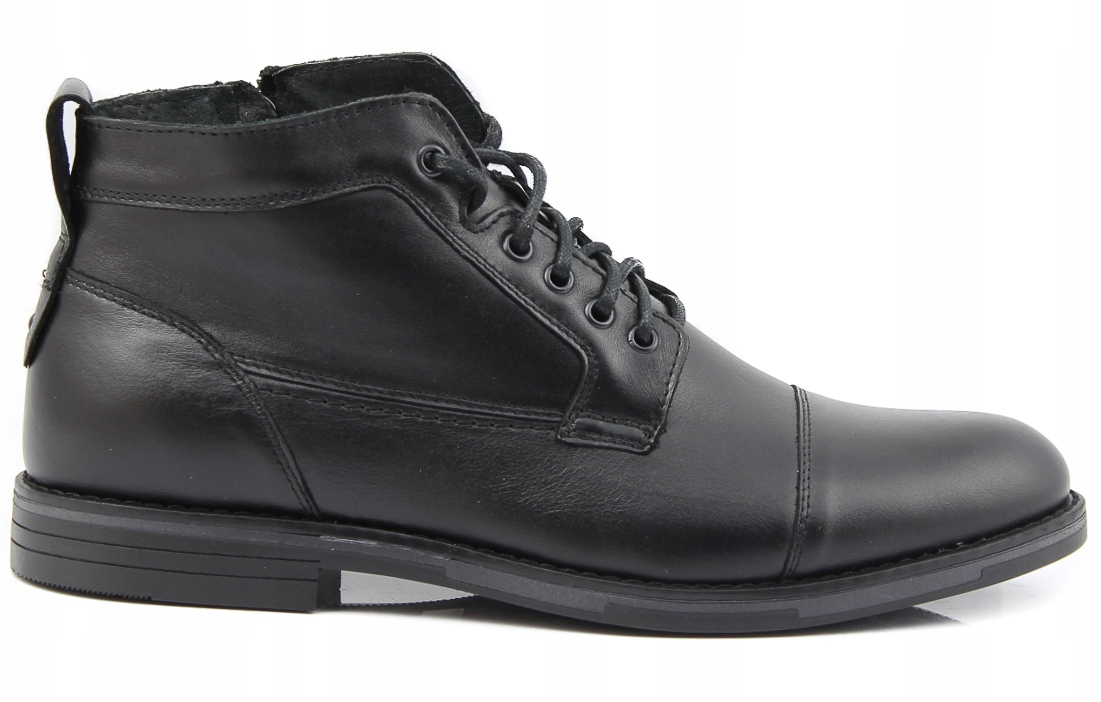 TRZEWIKI BUTY ZIMOWE SKÓRA POLSKIE 84/CZARNY 43