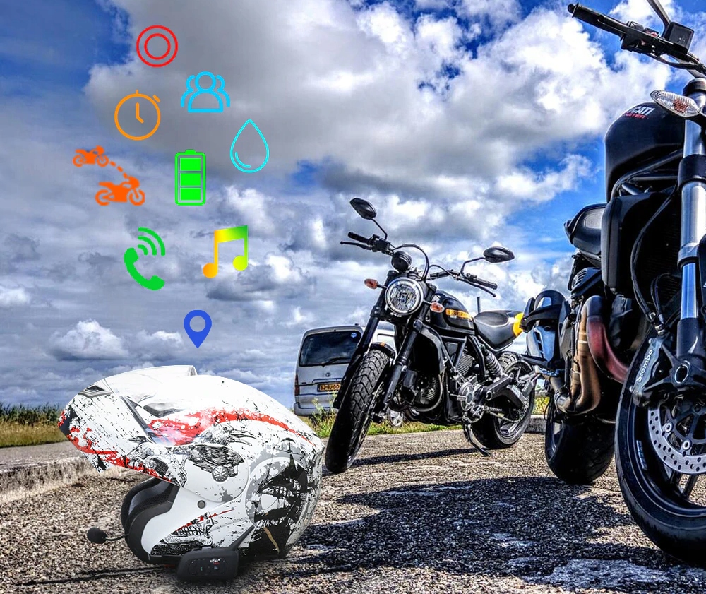 INTERKOM MOTOCYKL EJEAS V6 PRO 1200M 6 OSOB 2 KASK Model EJEAS V6 Pro