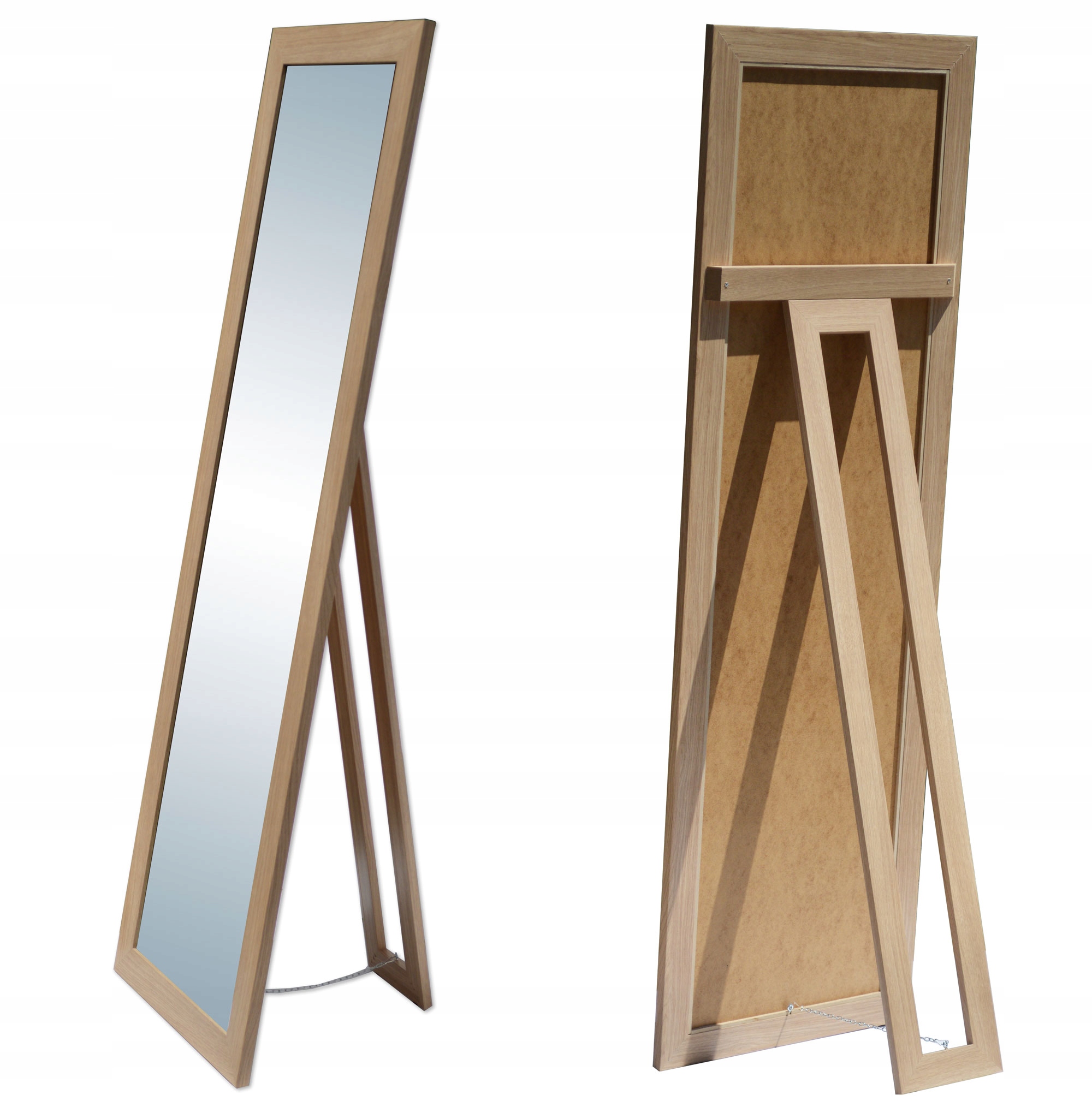 Lustro STOJĄCE BIAŁE 160x50 wenge WĄSKA NOGA MR Szerokość 1600 mm