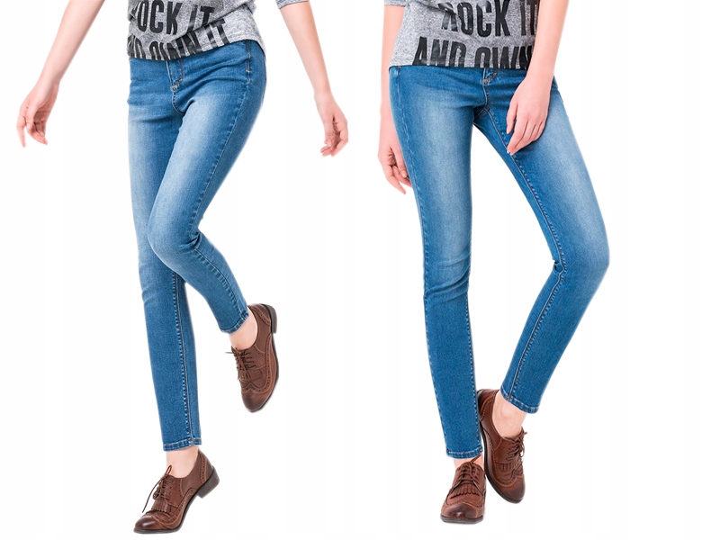 

Spodnie Damskie Jeansy Rurki Niebieskie 632 84 cm