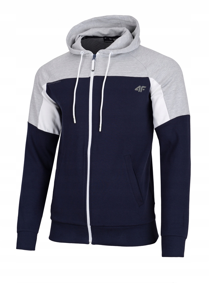 

4F Męska Bluza Z Kapturem Bawełna Rozpinana / XL