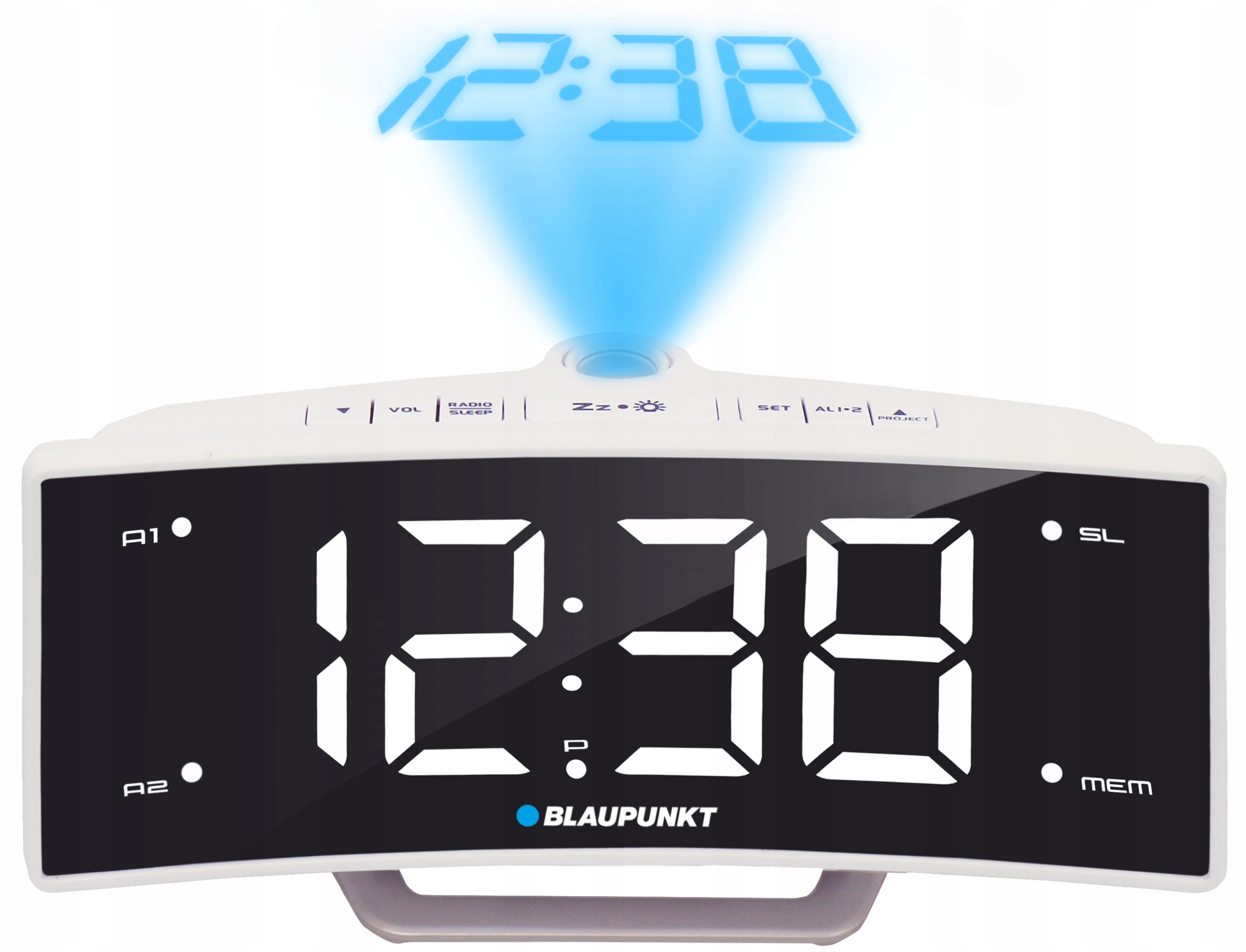 

Blaupunkt Radiobudzik Fm LCD Usb projektor alarm