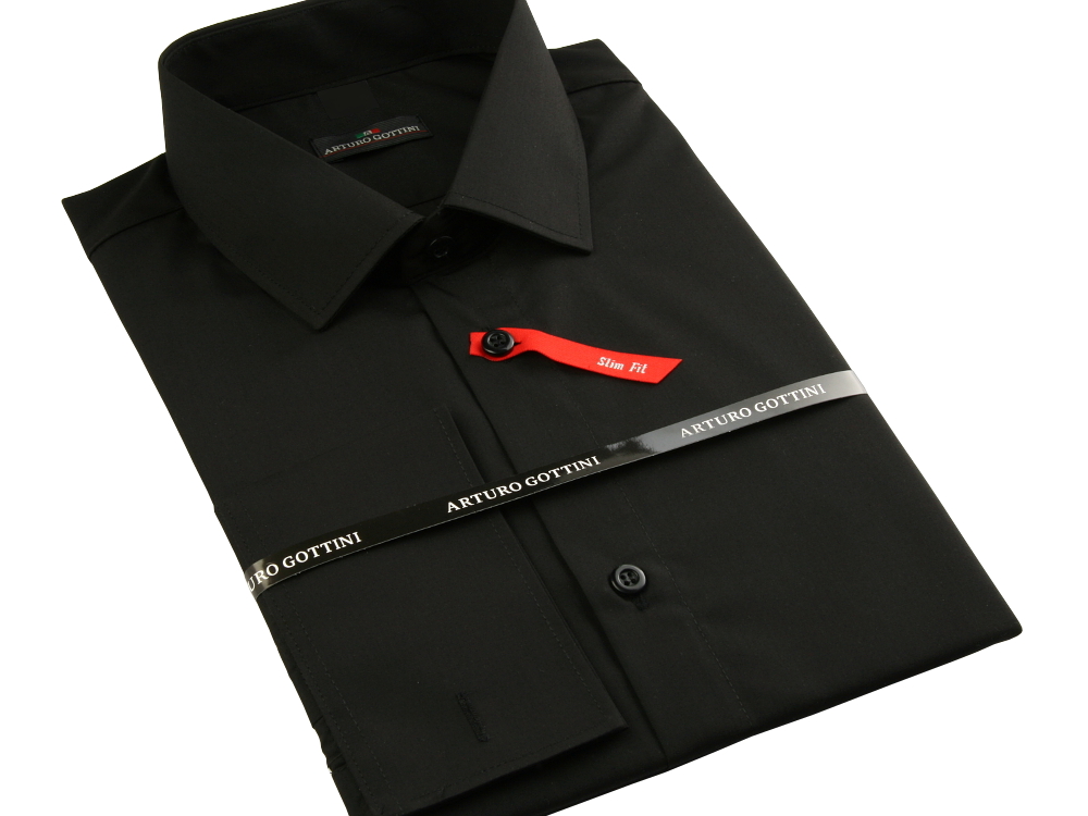 KOSZULA CZARNA SPINKA/GUZIK 39/40 170/176 SLIM Rozmiar kołnierzyka 40