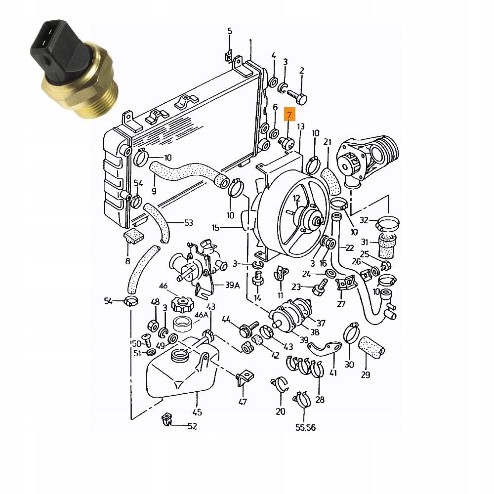WŁĄCZNIK TERMICZNY WENTYLATORA SKODA VW 6U0959481D Typ samochodu Samochody osobowe