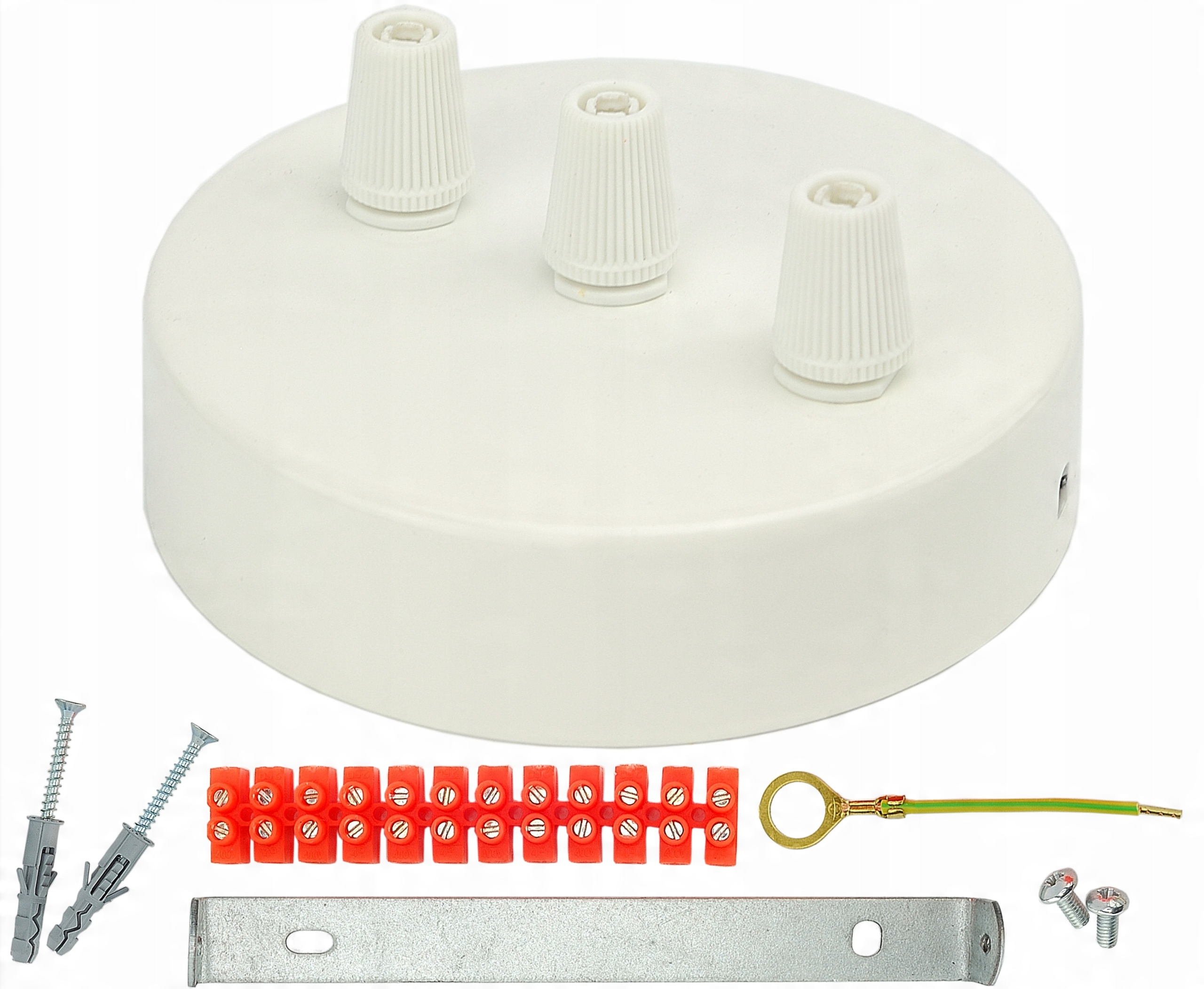 

biała rozeta podsufitka 3 puszka lampa pająk Loft