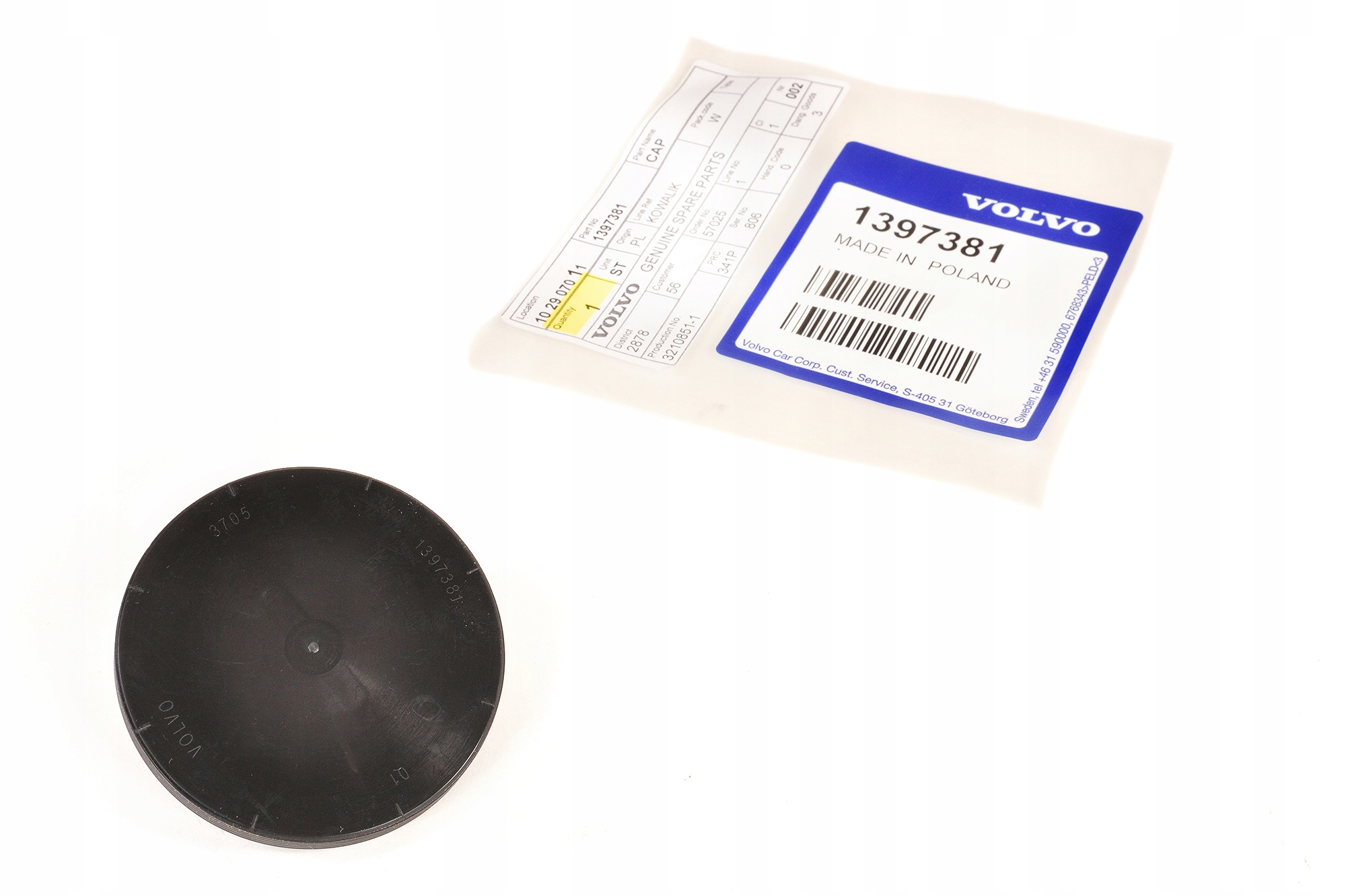 ZAŚLEPKA WAŁKA ROZRZĄDU VOLVO 960 S40 S60 S70 S80 Numer katalogowy części 1397381