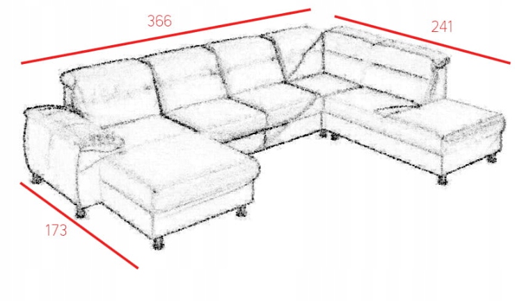 Narożnik Modułowy SKIEN U, funkcja spania Kolekcja SCANDI