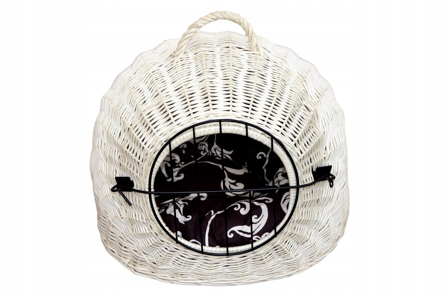Transporter wiklinowy Buda dla kota BIAŁY+poduszka