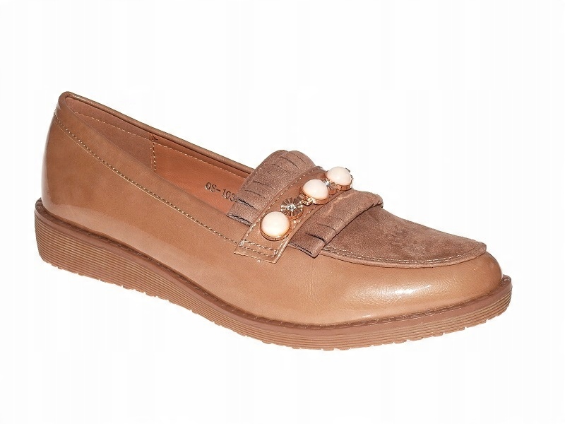 

Eleganckie Półbuty Wsuwane OS103-2 Khaki r.41