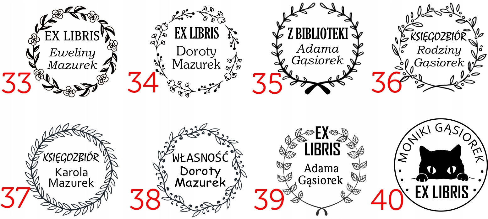 GRYF EXLIBRIS PIECZĄTKA OKRĄGŁA STEMPEL 13 KOLORÓW Marka Colop