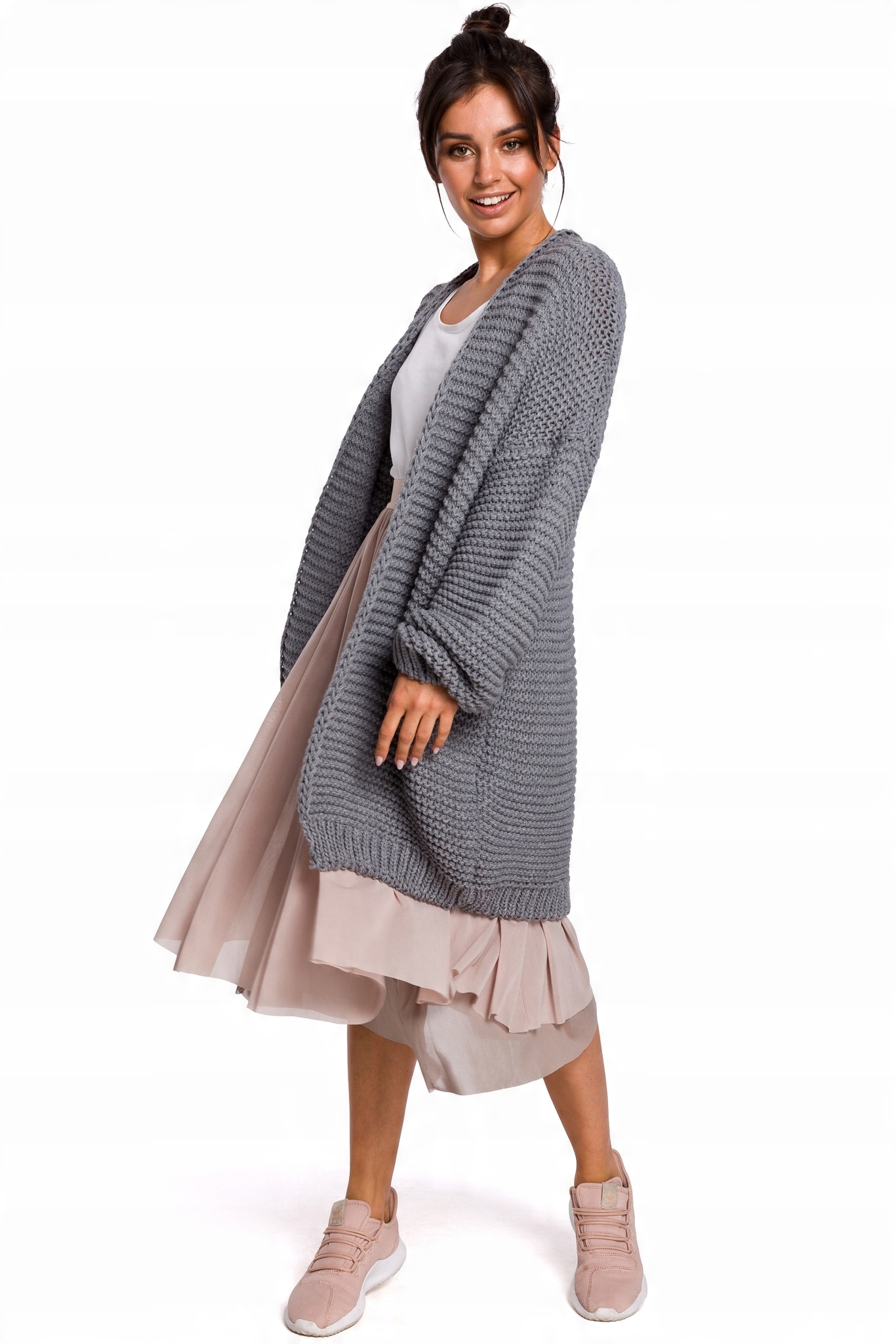 

Luźny Kobiecy Kardigan Oversize Bez Zapięcia S/m