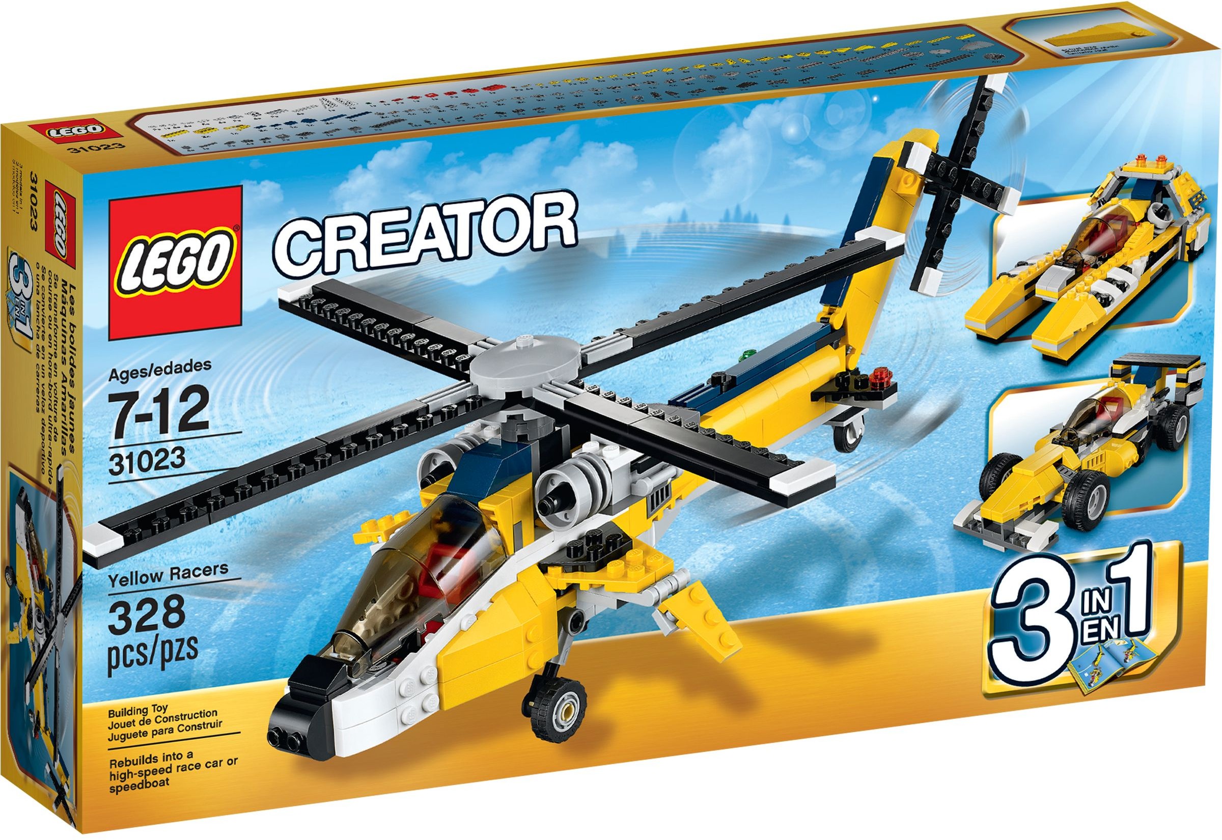 Lego 31023 Creator 3w1 Szybkie Pojazdy Helikopter wgniotka opis
