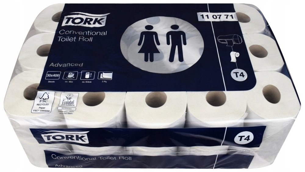 

Papier toaletowy Tork T4 30rolek 48 mb/400l 110771