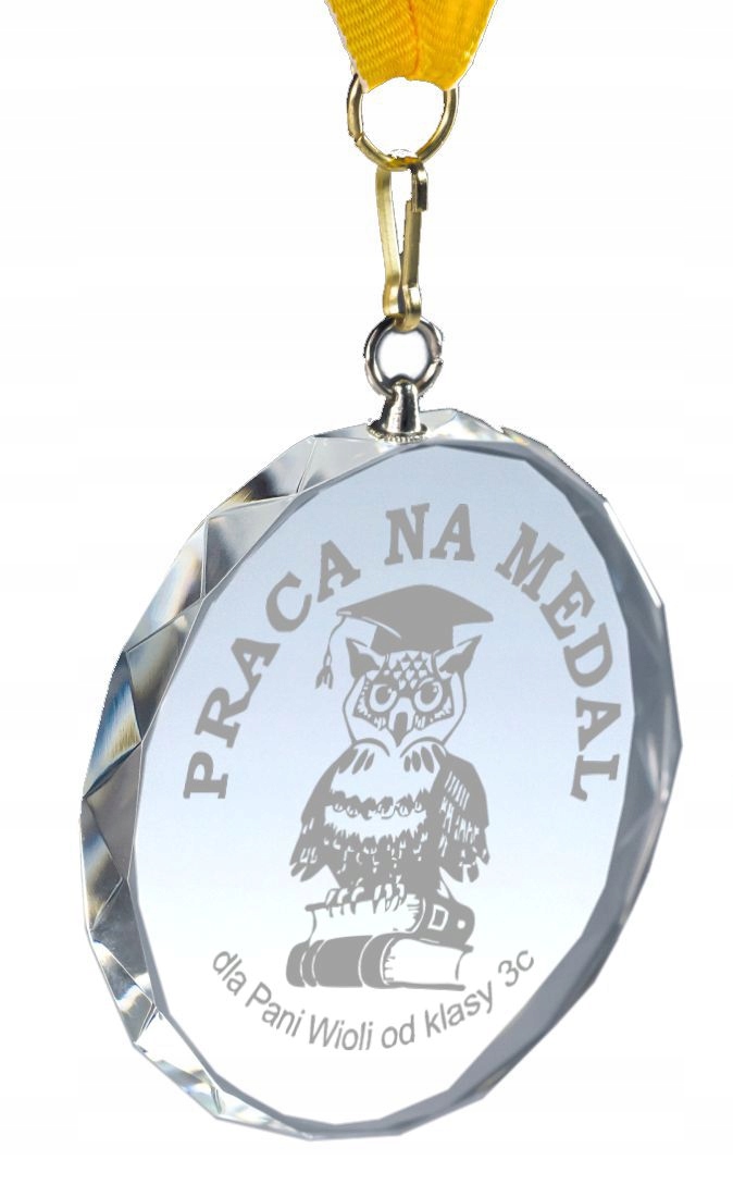 

Szklany Medal 70mm. Dowolny Grawer!