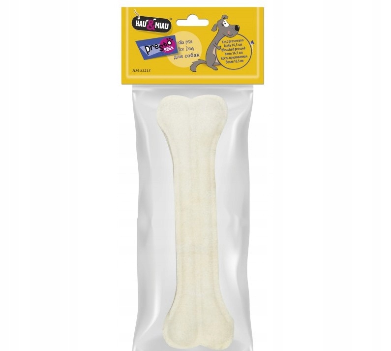 KOŚĆ ZE SK&Oacute;RY PRASOWANEJ DLA PSA BIAŁA 21,5 CM