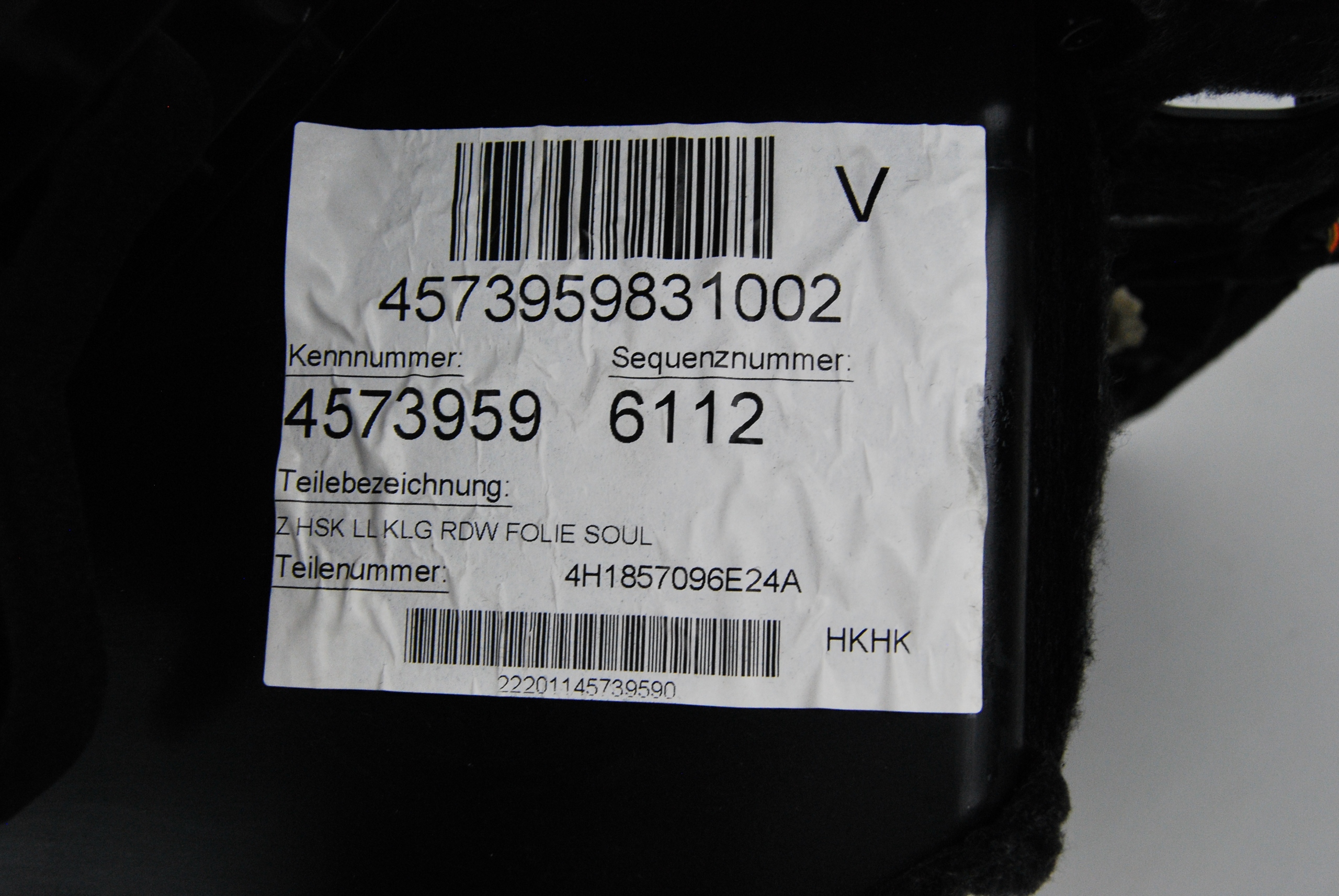 Schowek pasażera Audi A8 S8 D4 4H1857096E 24 A Typ samochodu Samochody osobowe