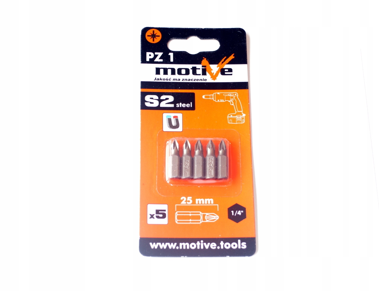 BITY KOŃCÓWKI DO WKRĘTARKI PZ1 25MM ZESTAW 5 SZTUK