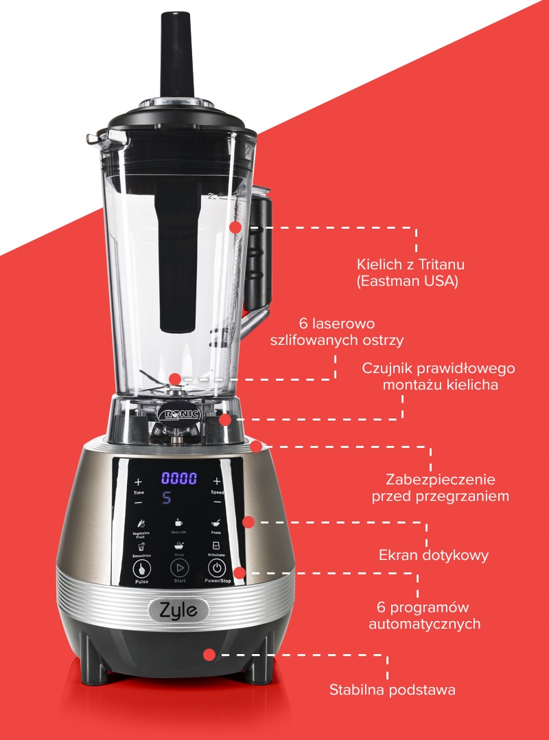 Blender kielichowy molekularny Zyle LED II 1800 W Moc 1800 W