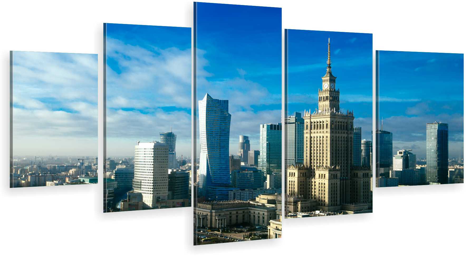 

Tryptyk 5-CZĘŚCI Na Ścianę Warszawa Miasto 980 Wz