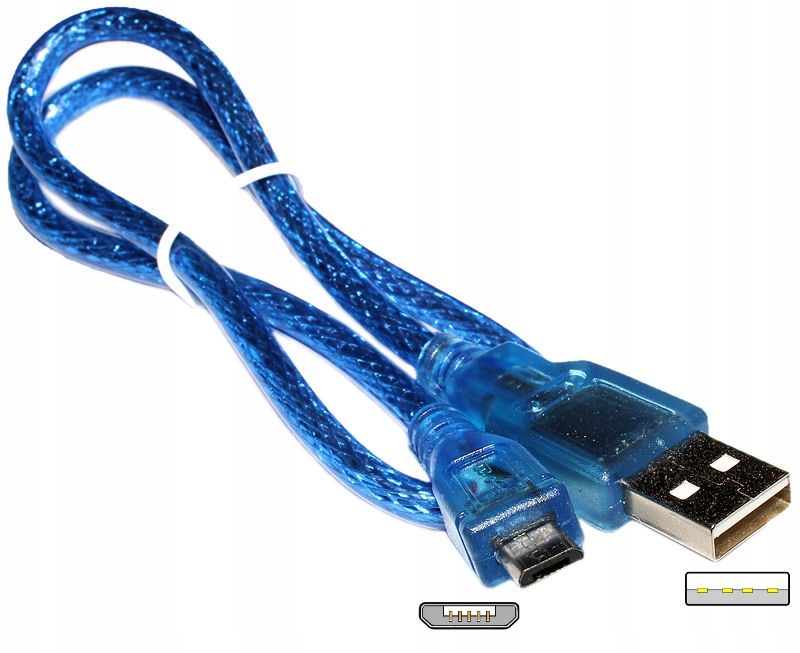 KABEL Micro USB MicroUSB 2.0 NIEBIESKI 1 m HQ