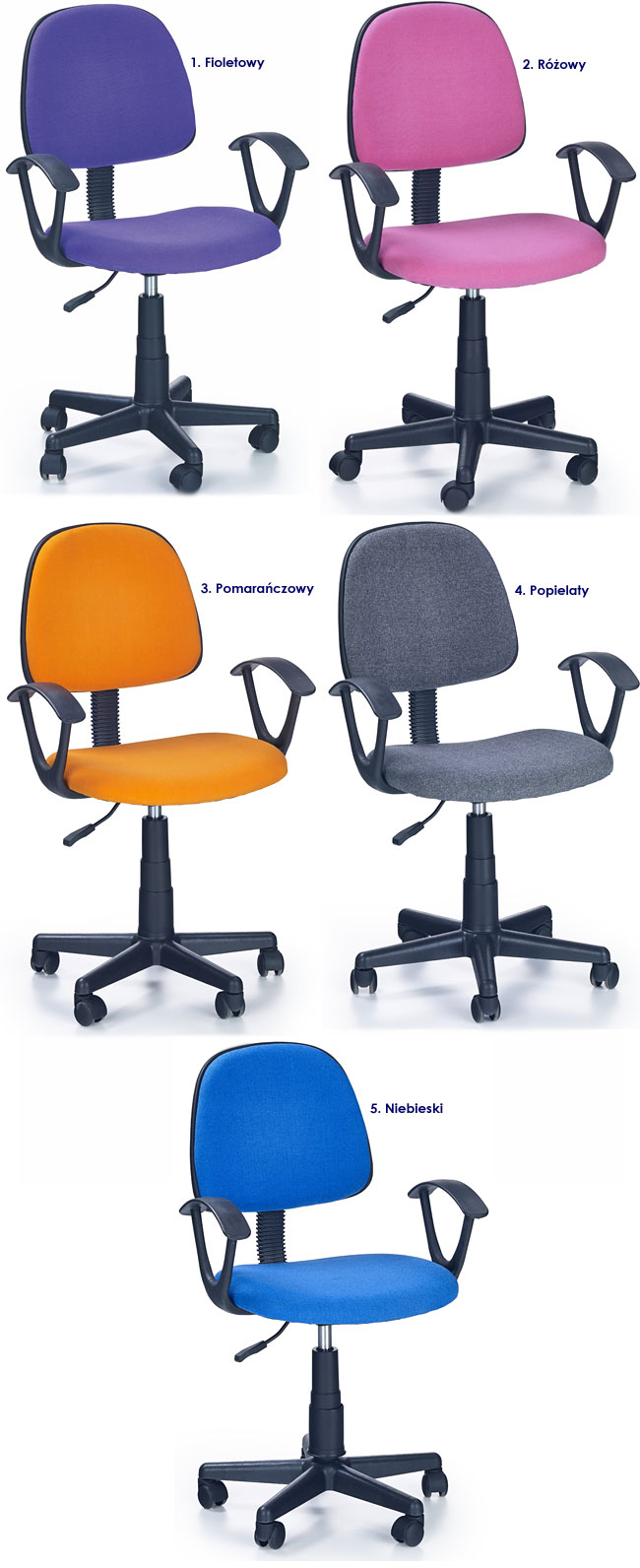 FOTEL OBROTOWY DLA UCZNIA BIURKA SZARY - POPIELATY Marka Profeos